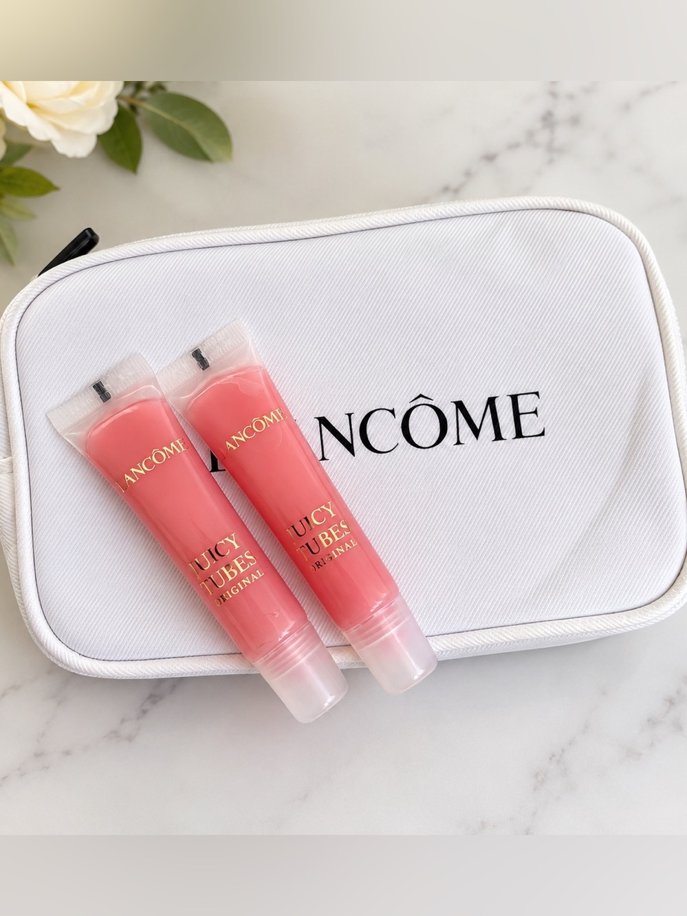 2/29$ Lancôme Juicy Tubes Lip Gloss Duo + Cosmetic Bag